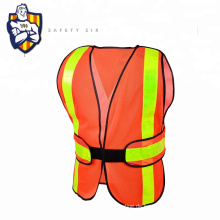 100% Poluester Mesh Großhandel Customized Logo Gedrucktes orange/gelb reflektierendes reflektierende Sicherheitsweste für die Arbeit mit Reißverschluss